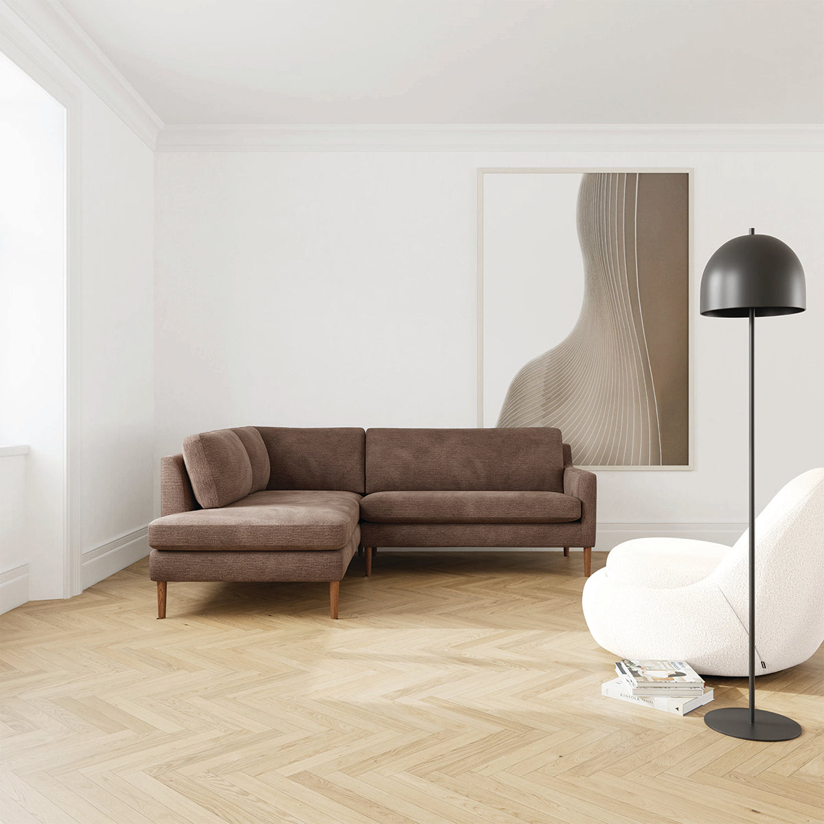 Astha Fabric Left Corner Sofa