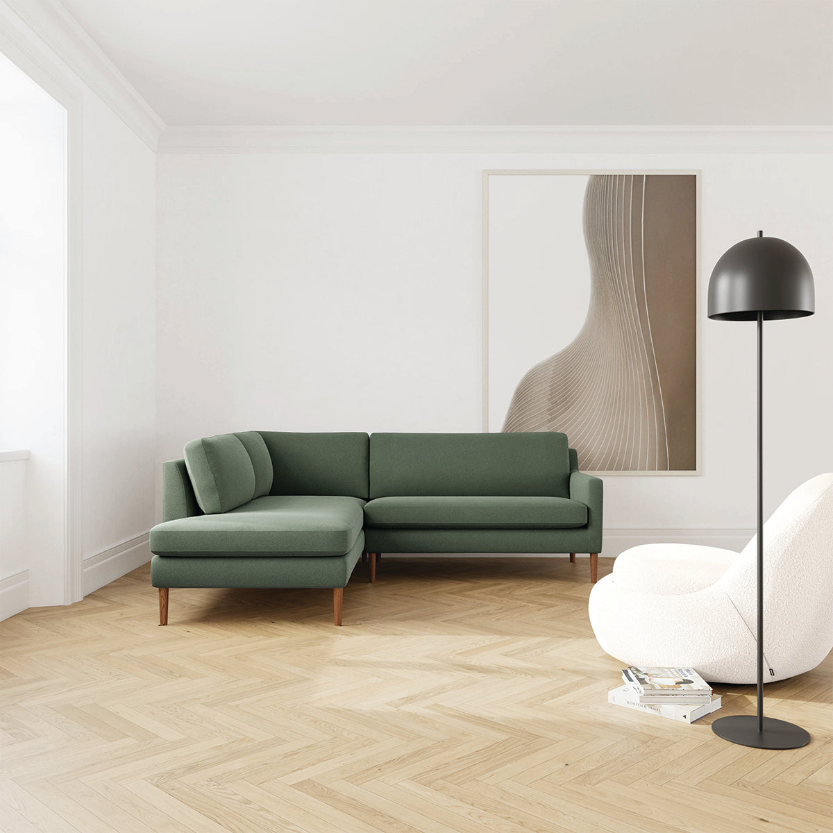 Astha Fabric Left Corner Sofa