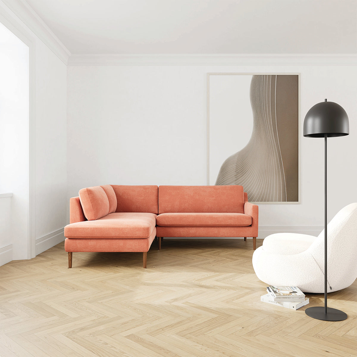 Astha Fabric Left Corner Sofa