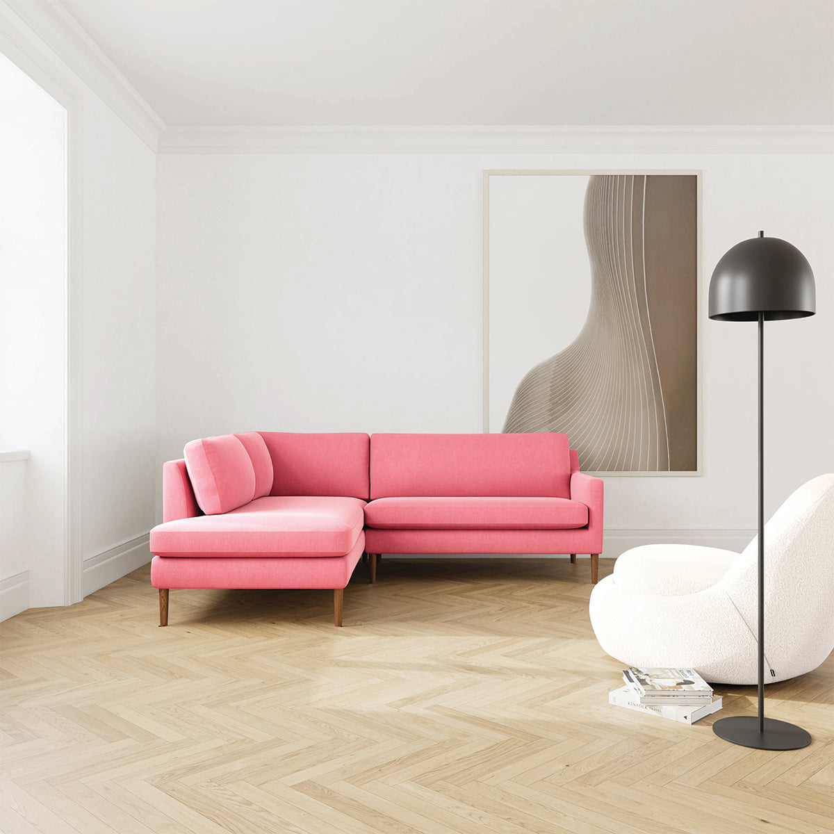 Astha Fabric Left Corner Sofa