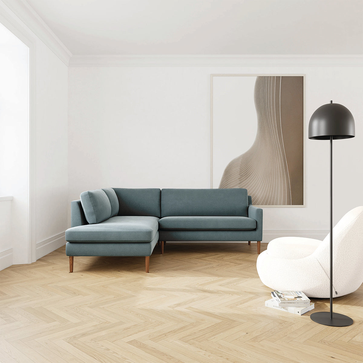 Astha Fabric Left Corner Sofa