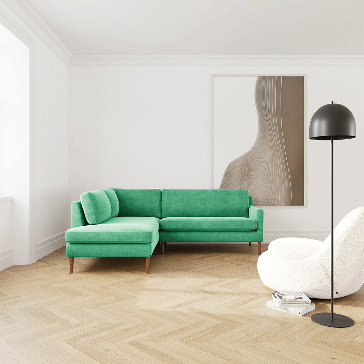 Astha Fabric Left Corner Sofa