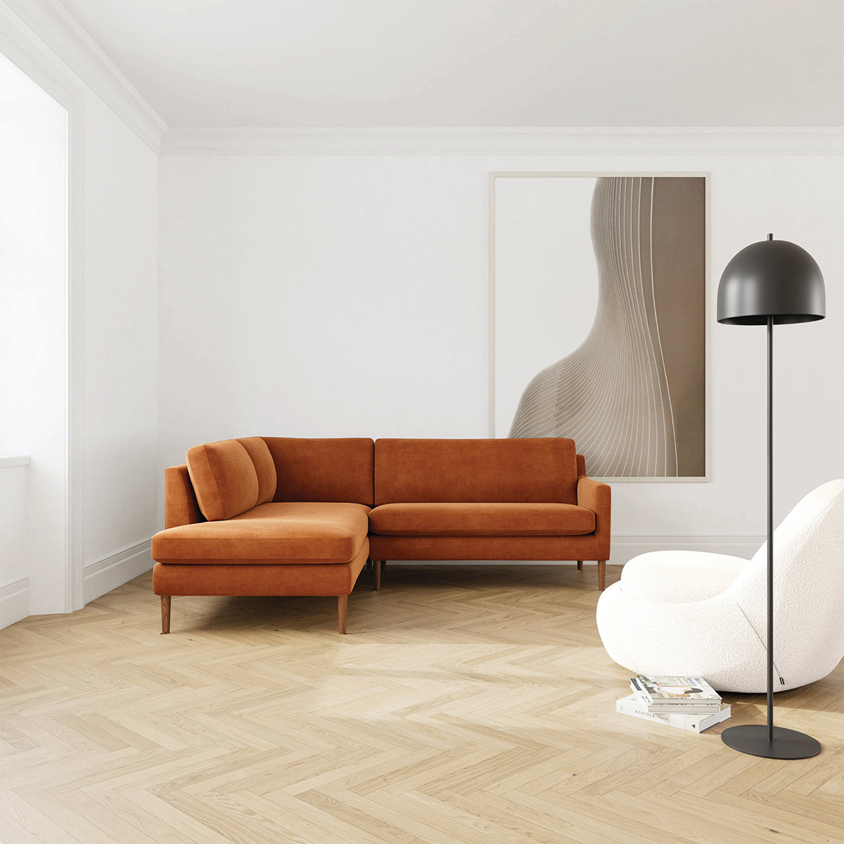 Astha Fabric Left Corner Sofa