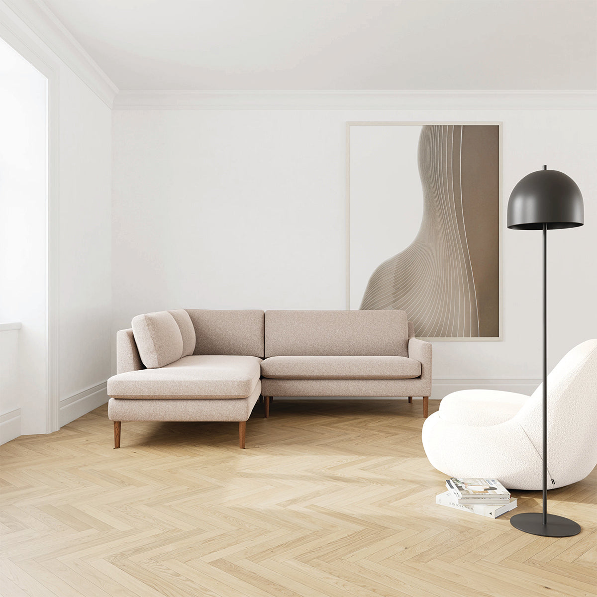 Astha Fabric Left Corner Sofa