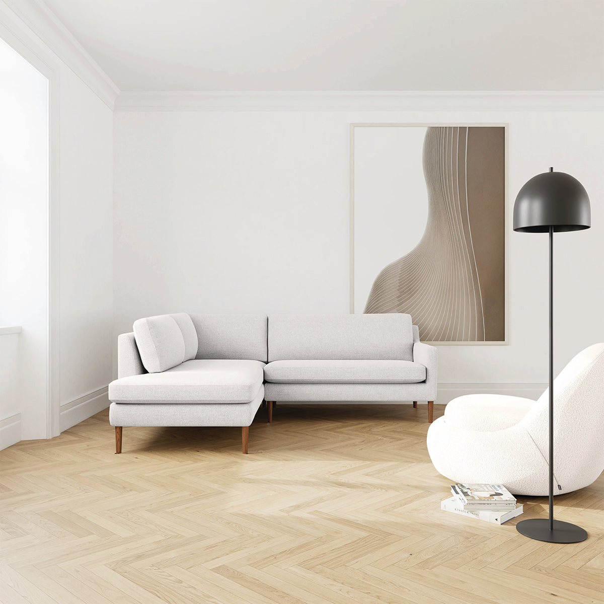 Astha Fabric Left Corner Sofa