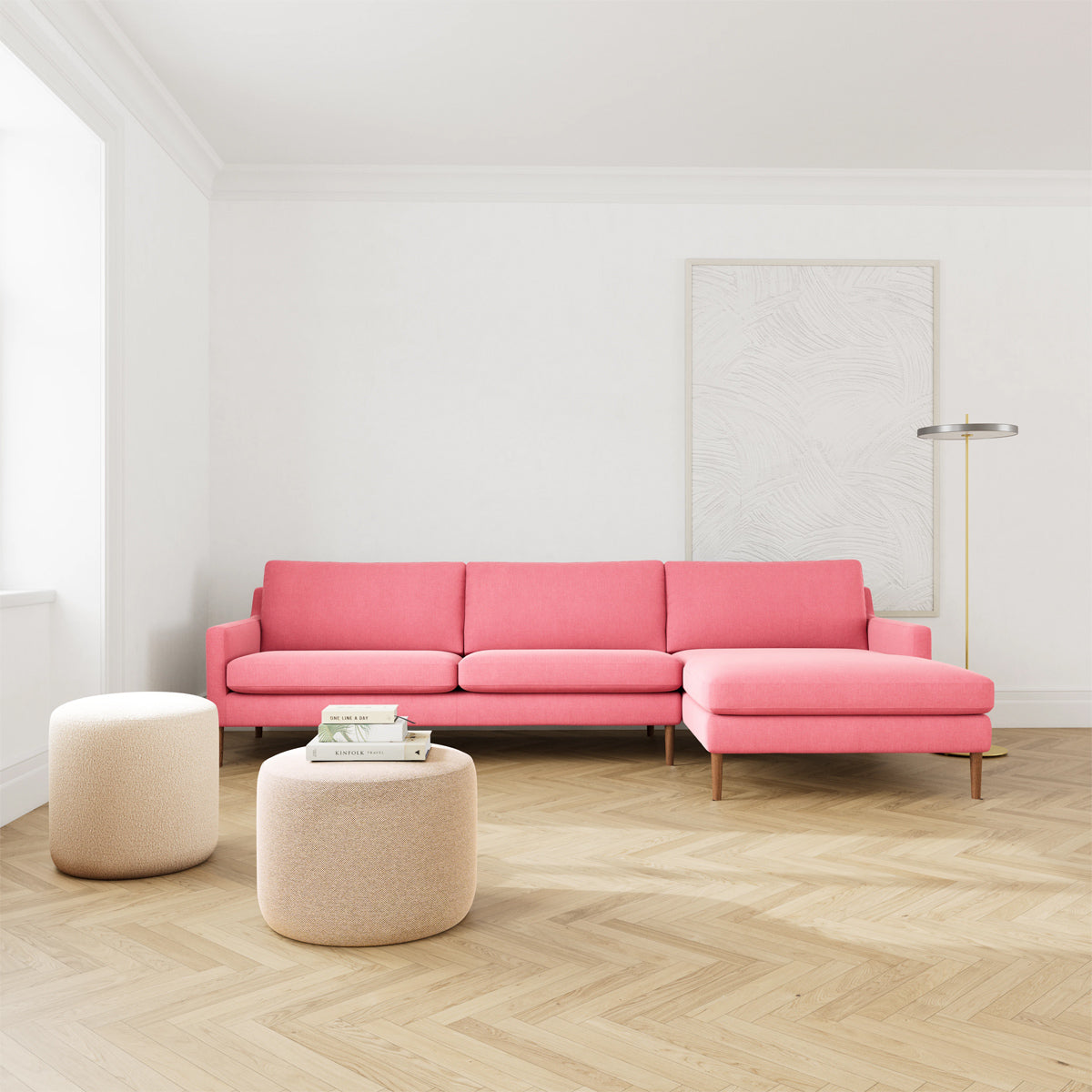 Astha Fabric Right Chaise Sofa