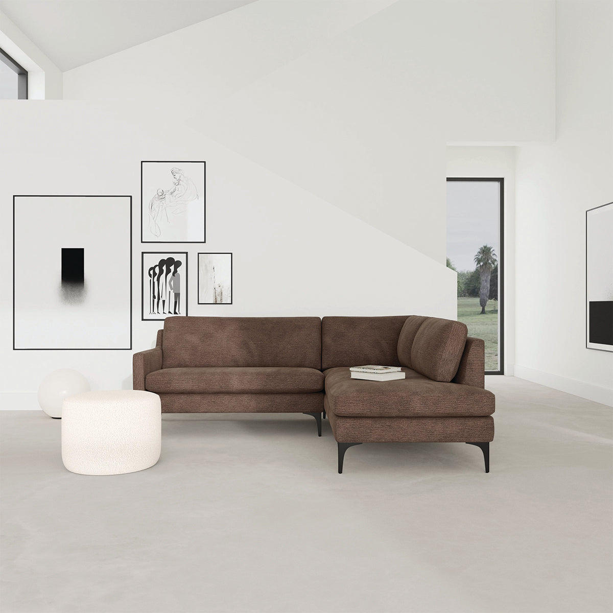 Astha Fabric Right Corner Sofa