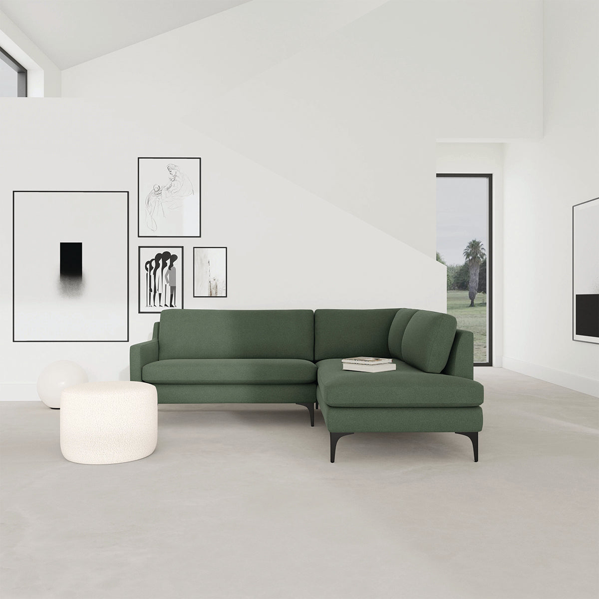 Astha Fabric Right Corner Sofa