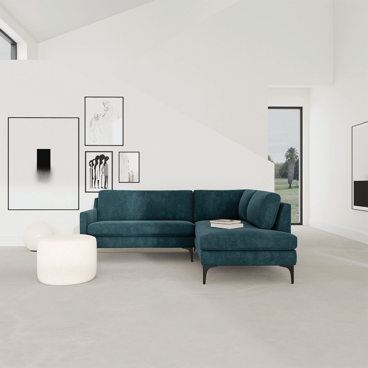 Astha Fabric Right Corner Sofa