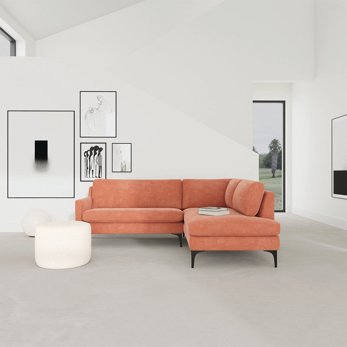 Astha Fabric Right Corner Sofa