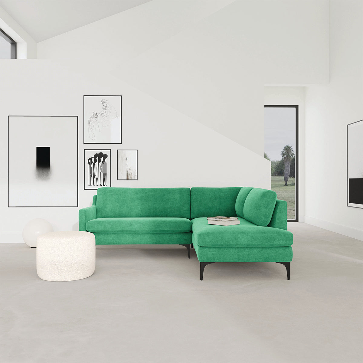 Astha Fabric Right Corner Sofa
