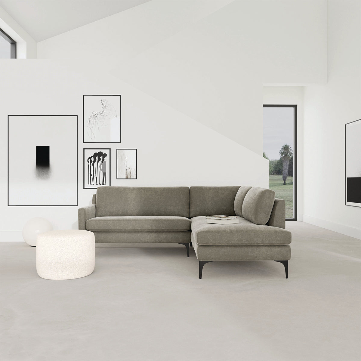 Astha Fabric Right Corner Sofa