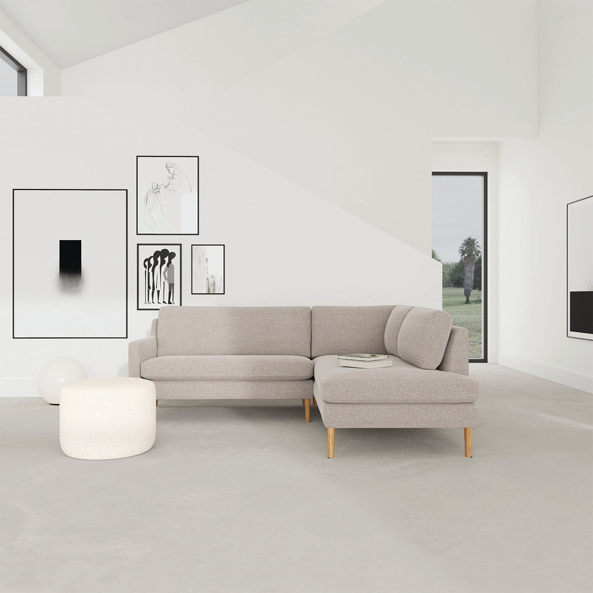 Astha Fabric Right Corner Sofa