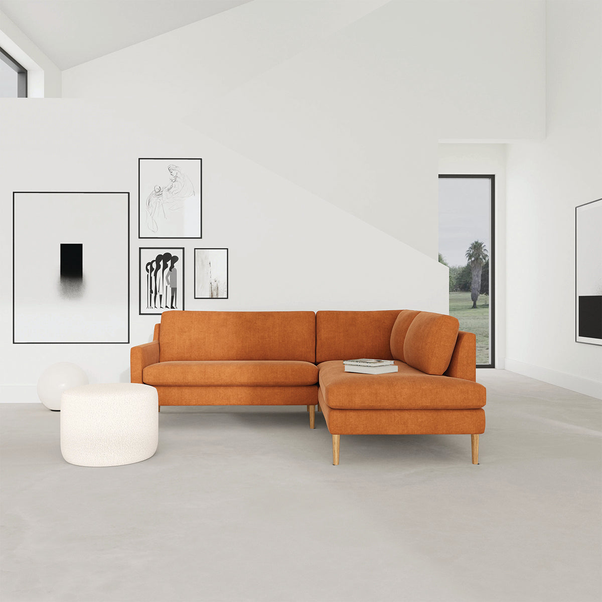 Astha Fabric Right Corner Sofa