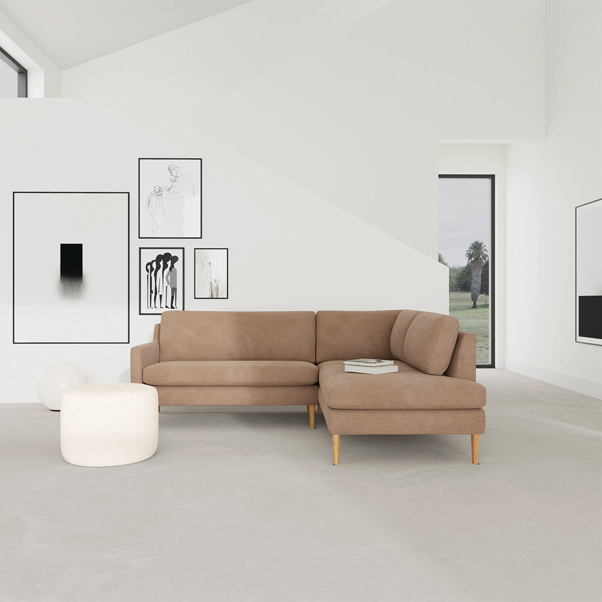 Astha Fabric Right Corner Sofa