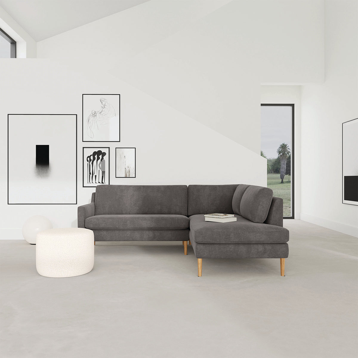Astha Fabric Right Corner Sofa