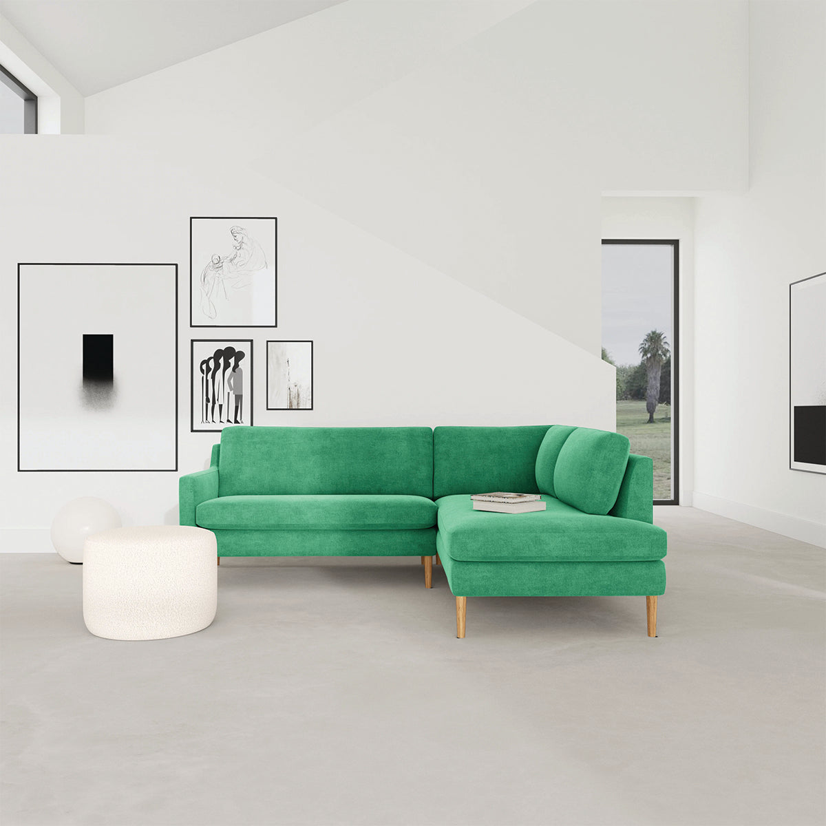 Astha Fabric Right Corner Sofa