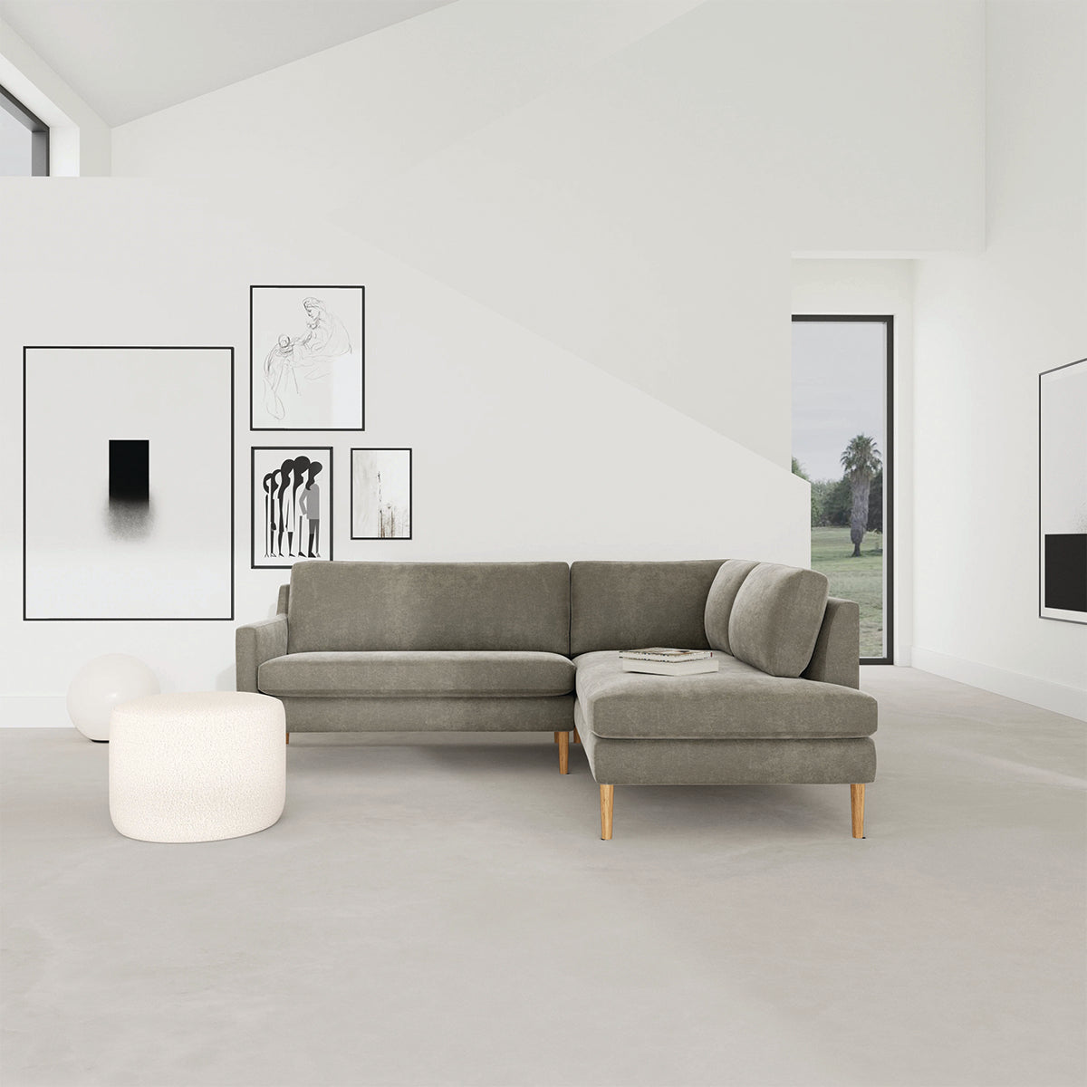 Astha Fabric Right Corner Sofa