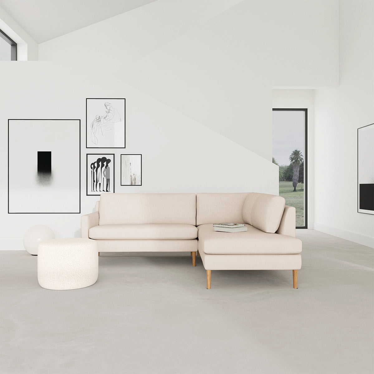Astha Fabric Right Corner Sofa