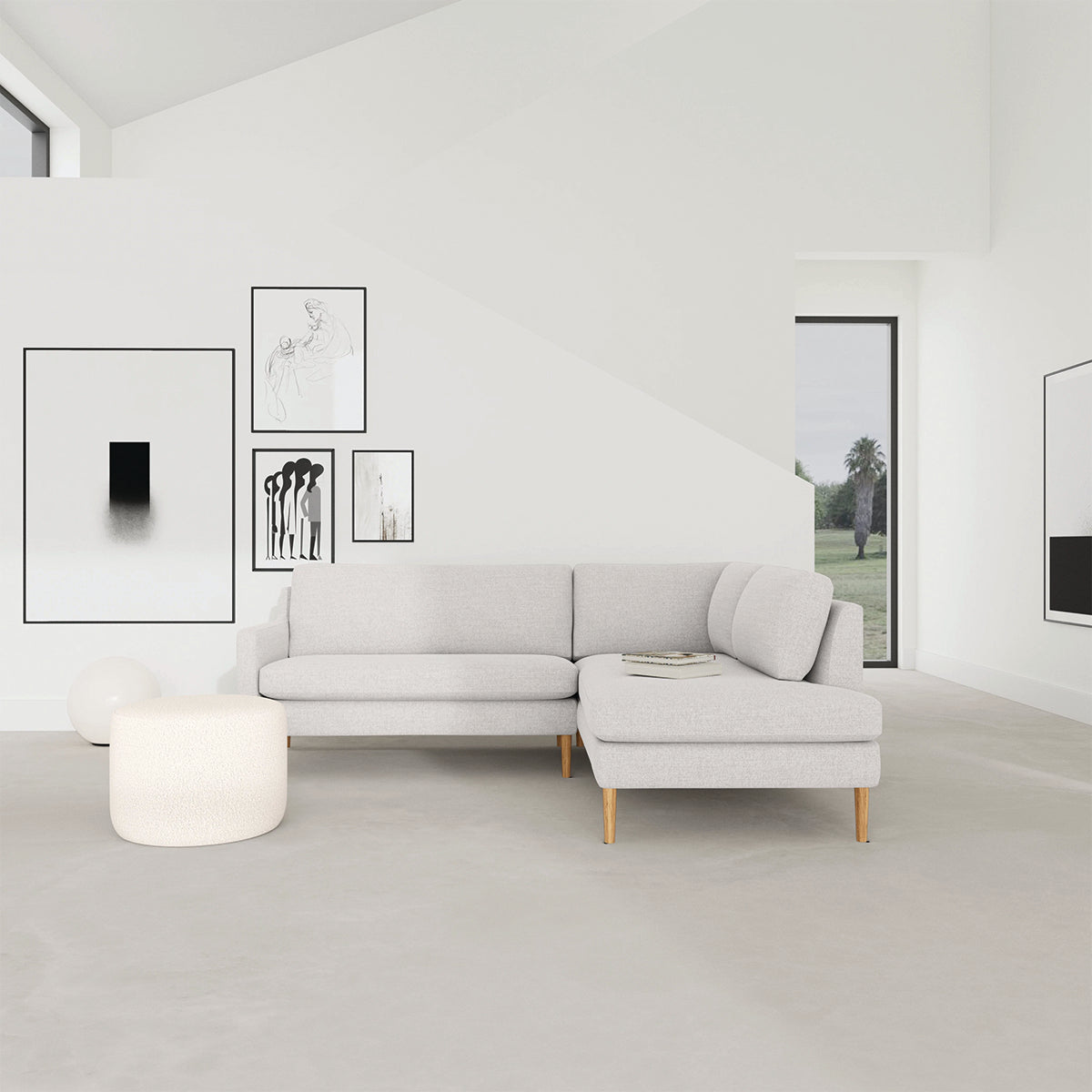 Astha Fabric Right Corner Sofa