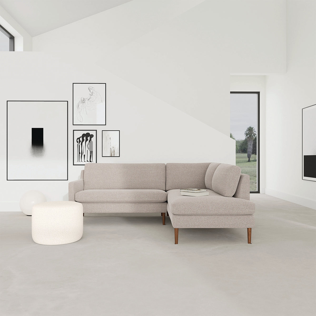 Astha Fabric Right Corner Sofa