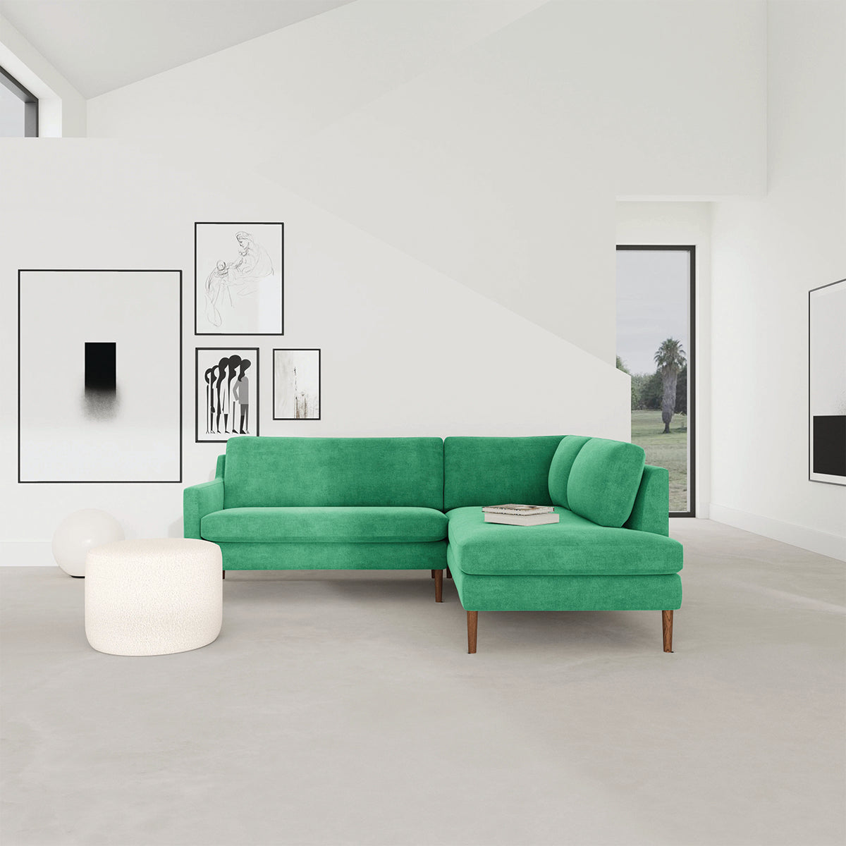 Astha Fabric Right Corner Sofa
