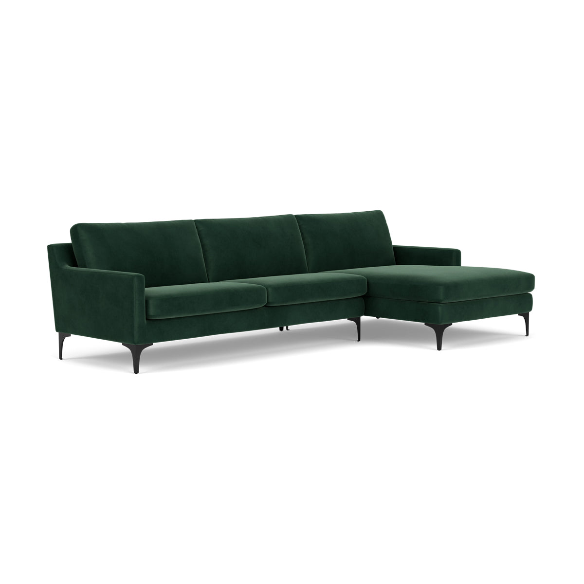 Astha Velvet Right Chaise Sofa