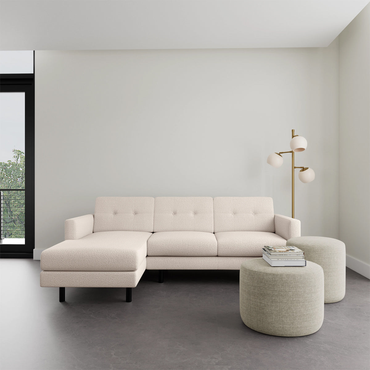 Conrad Boucle Left Chaise Sofa