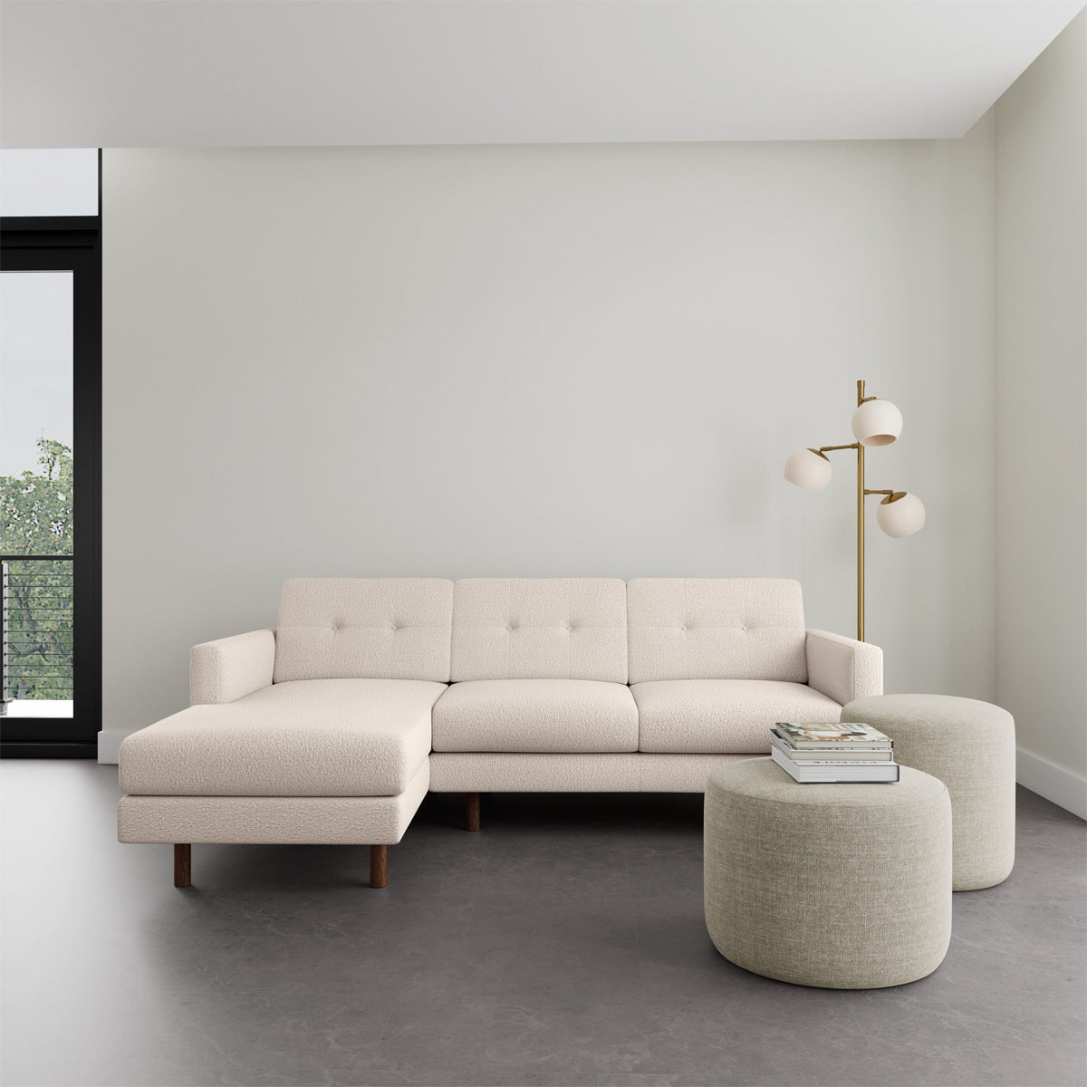 Conrad Boucle Left Chaise Sofa