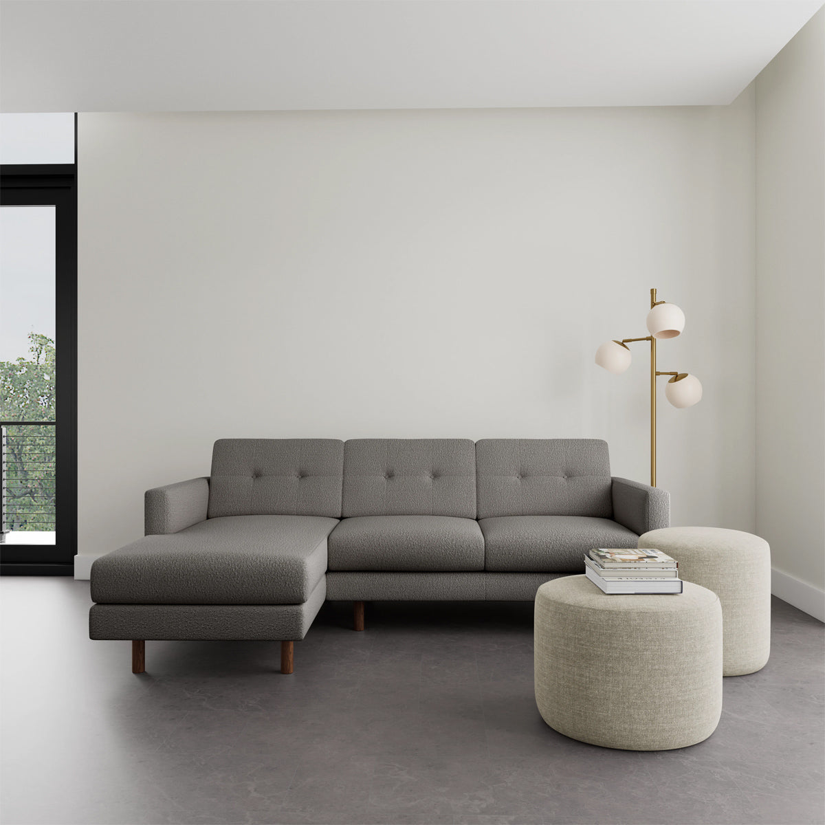 Conrad Boucle Left Chaise Sofa