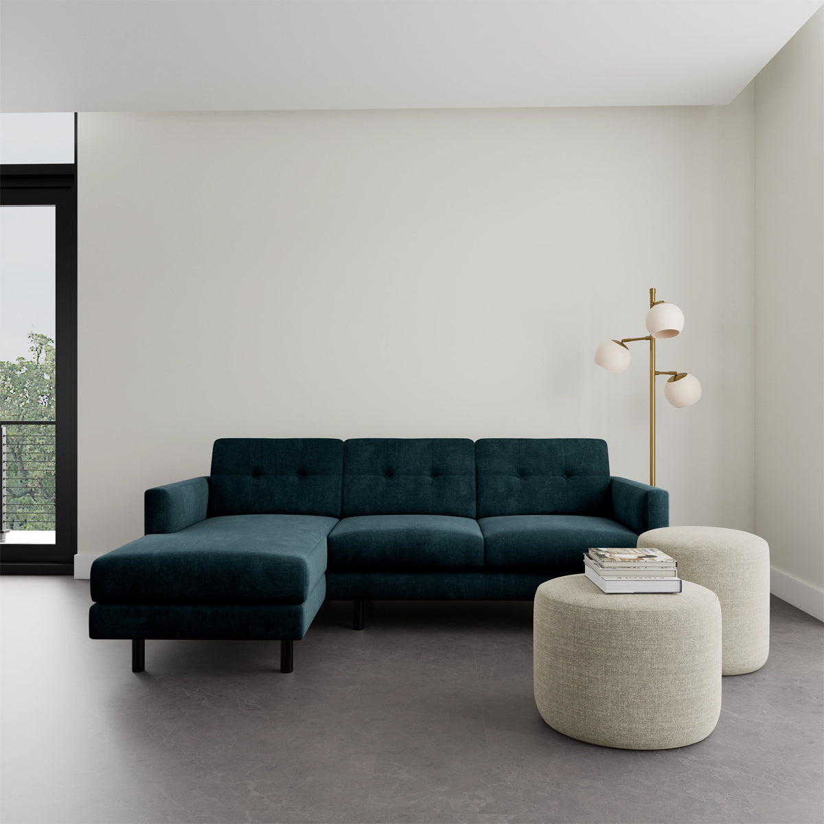Conrad Fabric Left Chaise Sofa