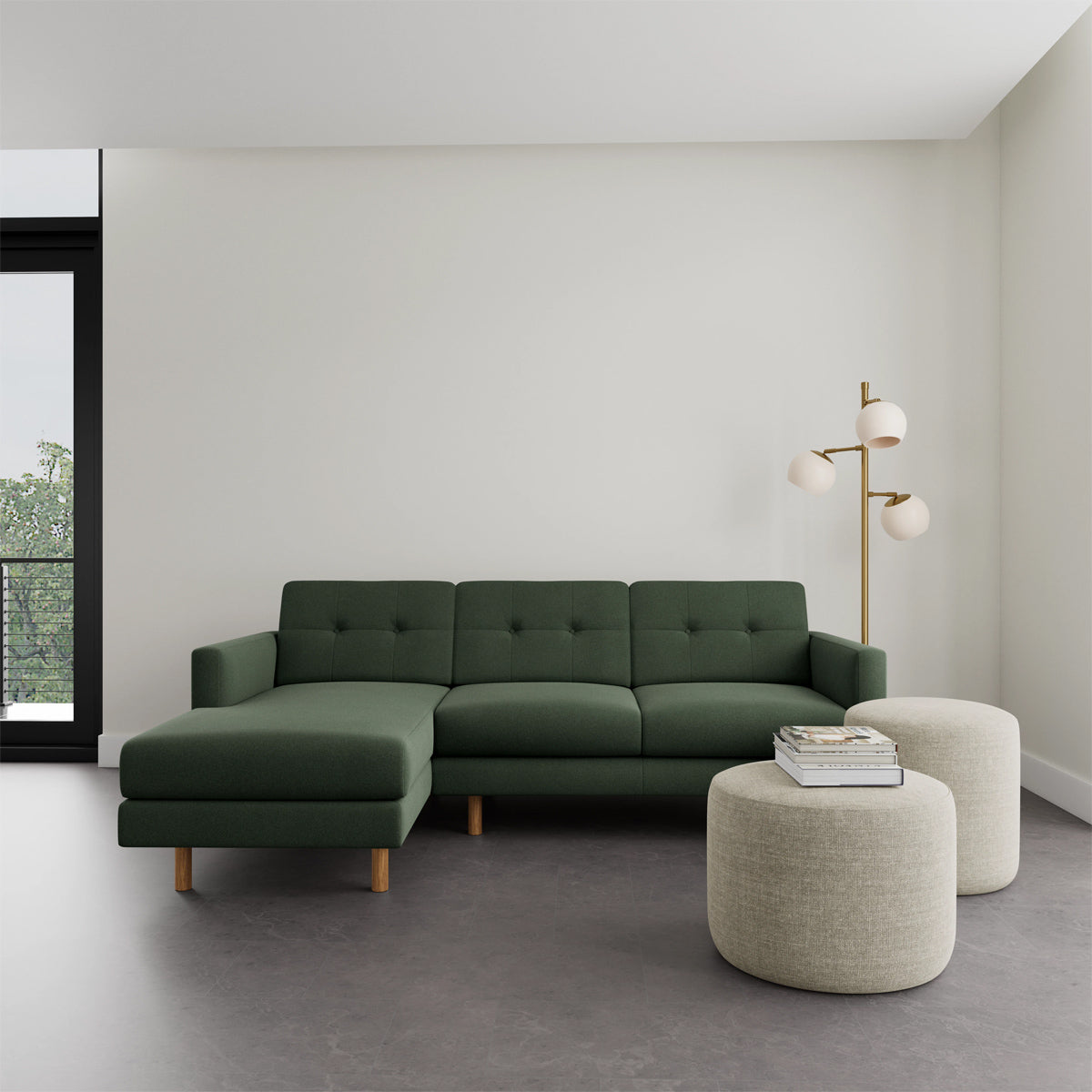 Conrad Fabric Left Chaise Sofa