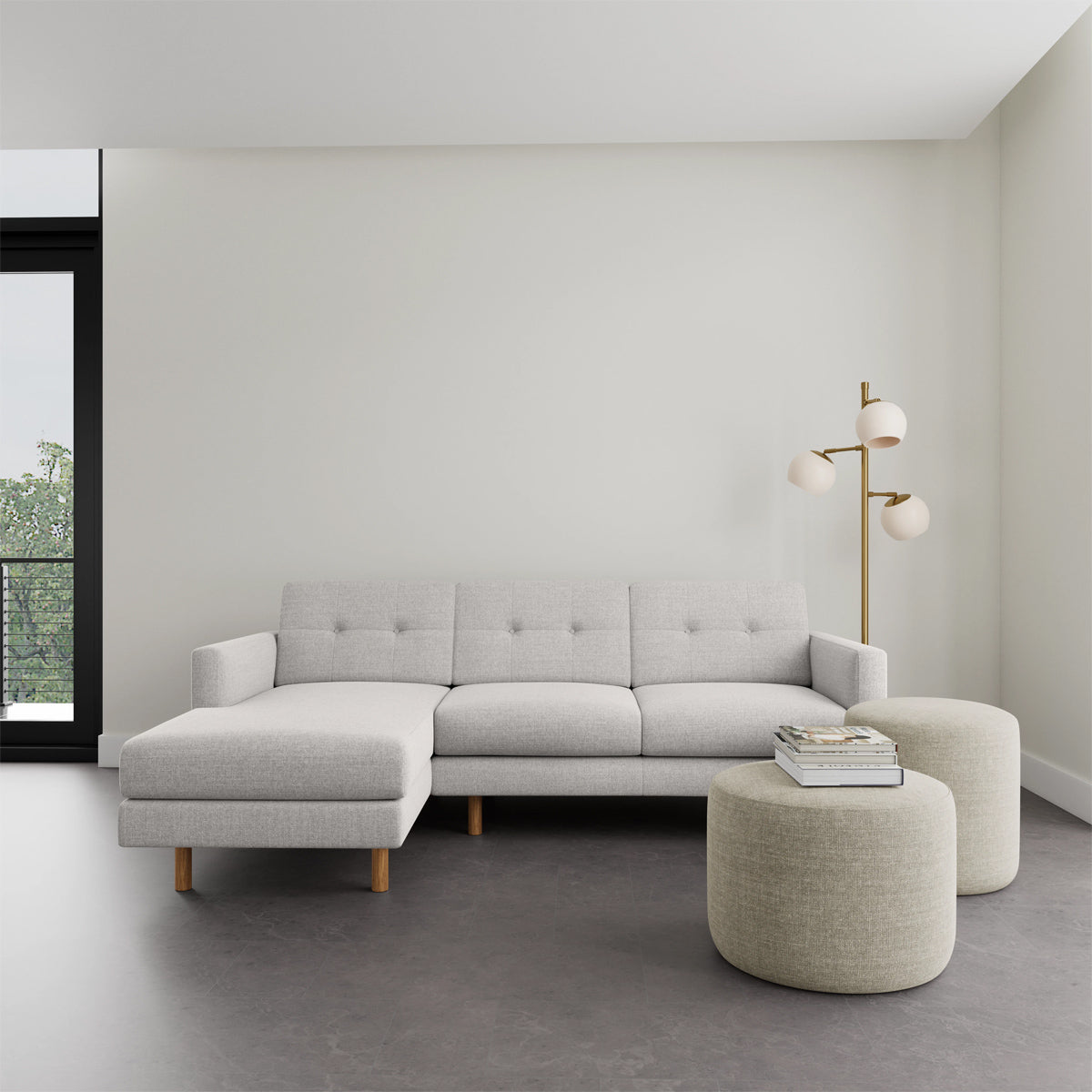 Conrad Fabric Left Chaise Sofa
