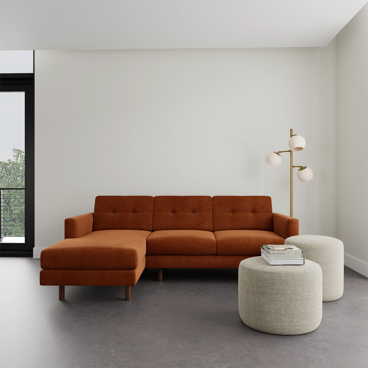 Conrad Fabric Left Chaise Sofa