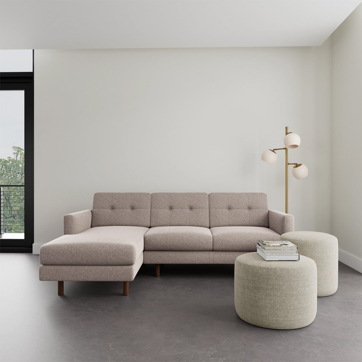 Conrad Fabric Left Chaise Sofa