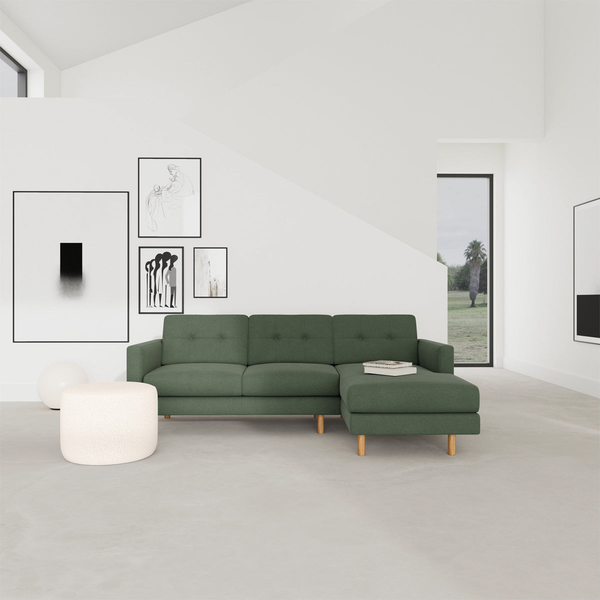 Conrad Fabric Right Chaise Sofa