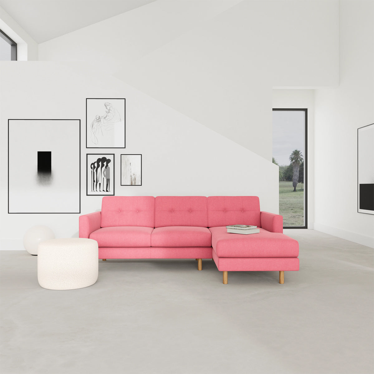 Conrad Fabric Right Chaise Sofa