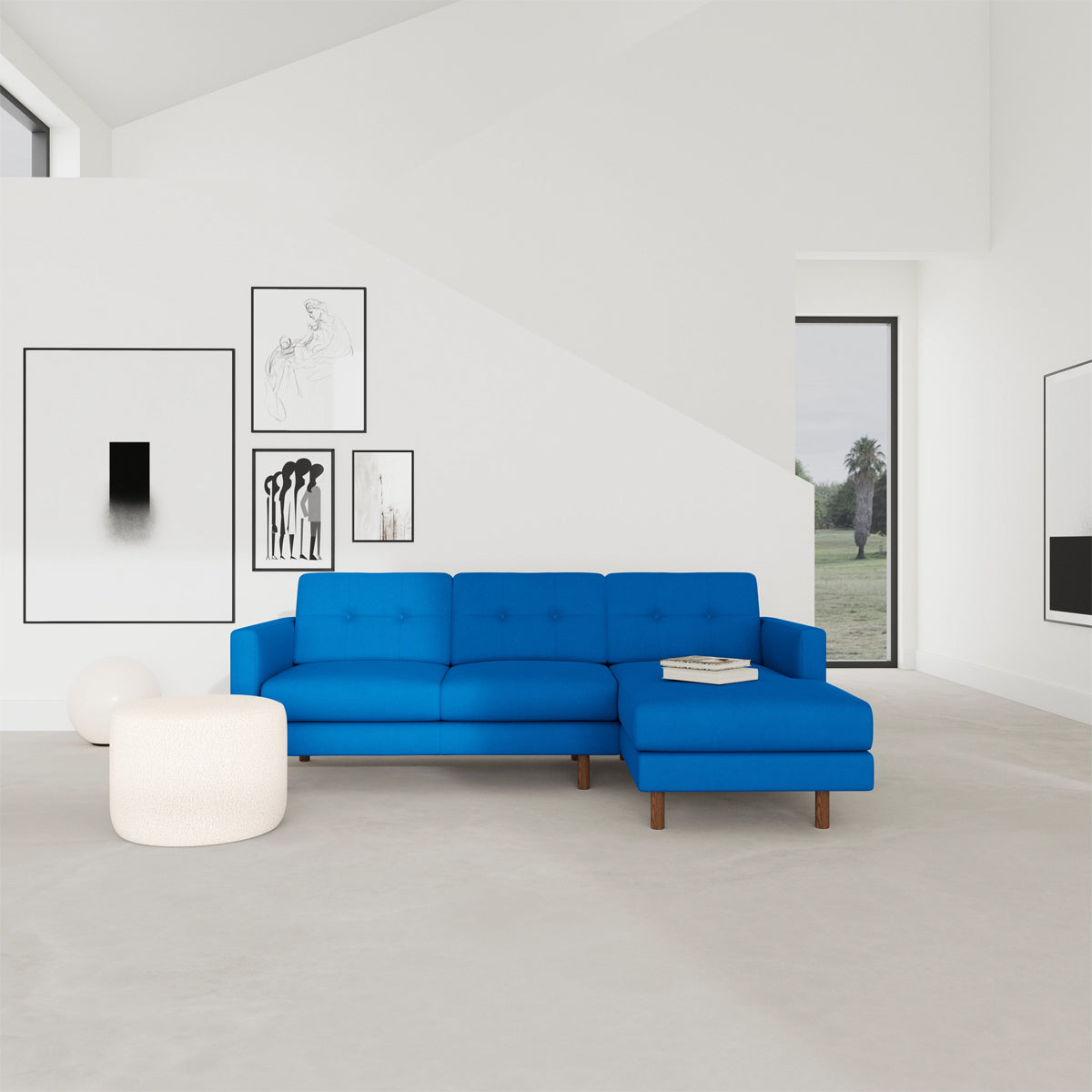 Conrad Fabric Right Chaise Sofa