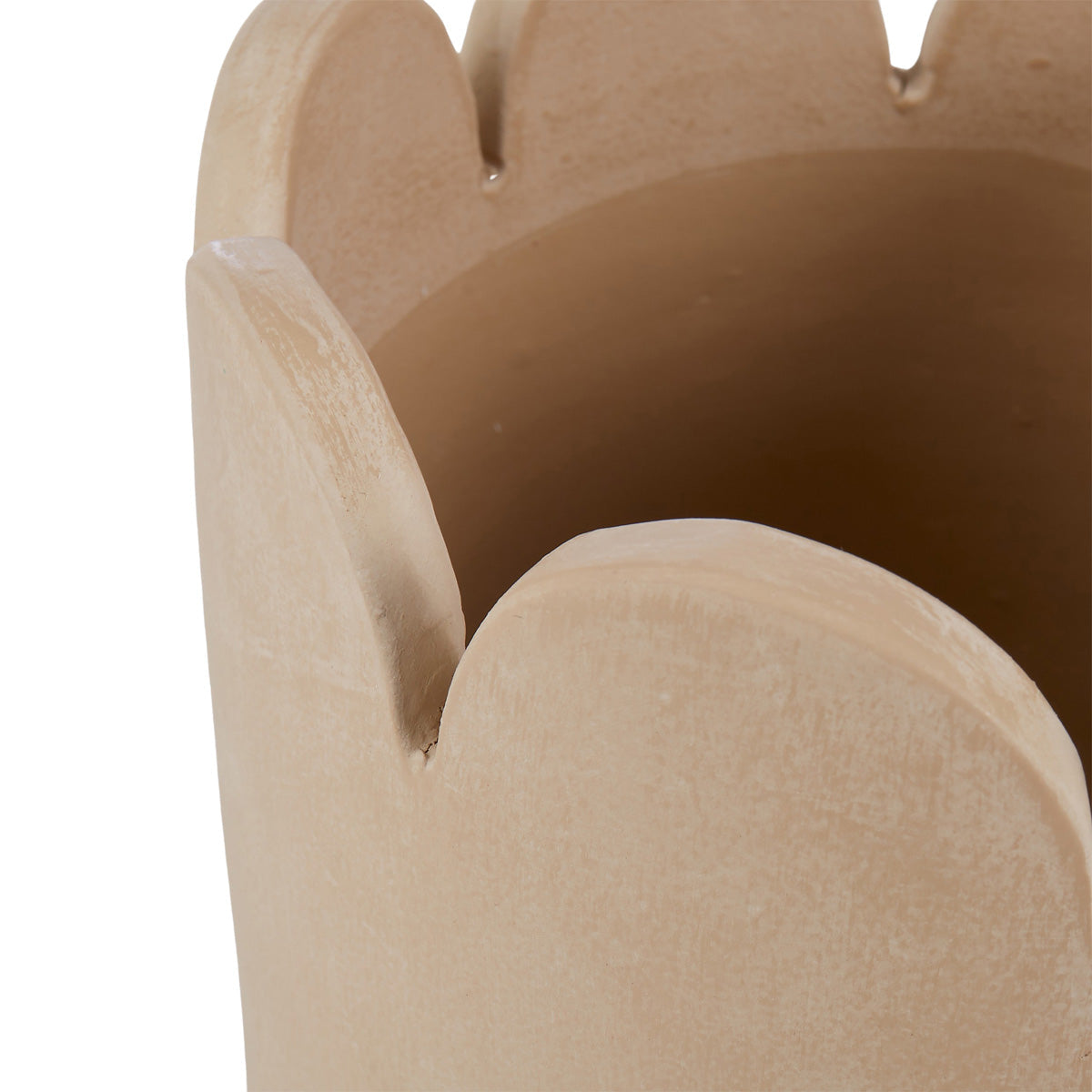 Ceramic Stone Wash Scalloped Vessel