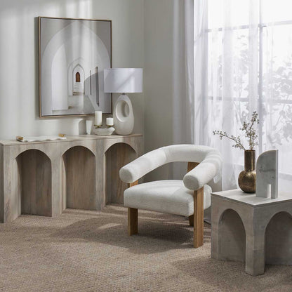 Boucle Curved Armchair