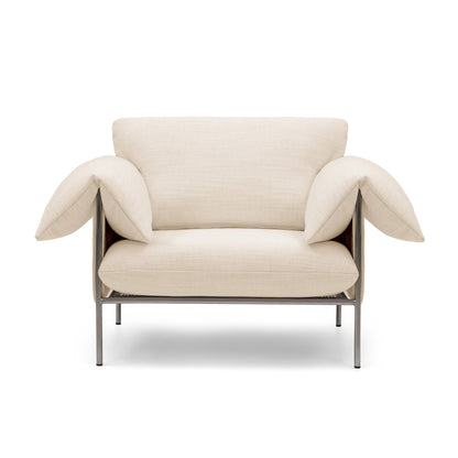Alva Brushed Steel Frame Armchair