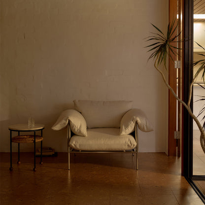 Alva Brushed Steel Frame Armchair