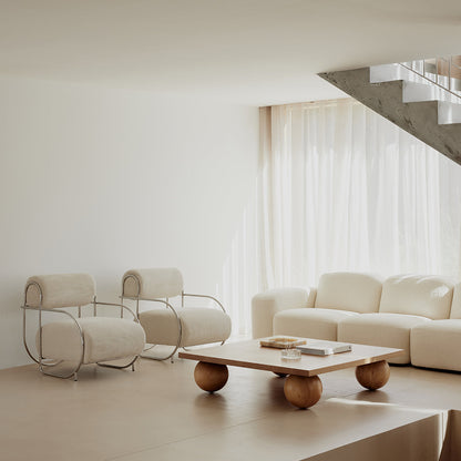 Chromeo Armchair & Ottoman (Sorrento Moon)
