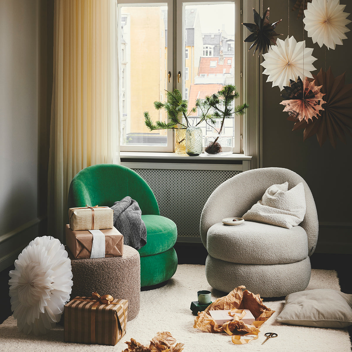 Alma Fabric Swivel Armchair