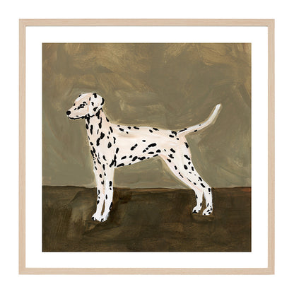 Dalmatian Khaki Portrait Art Print