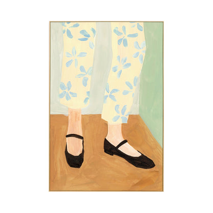 Dancing Shoes Mustard Portrait Art Print