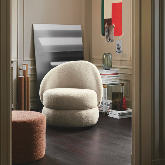 Alma Boucle Swivel Armchair