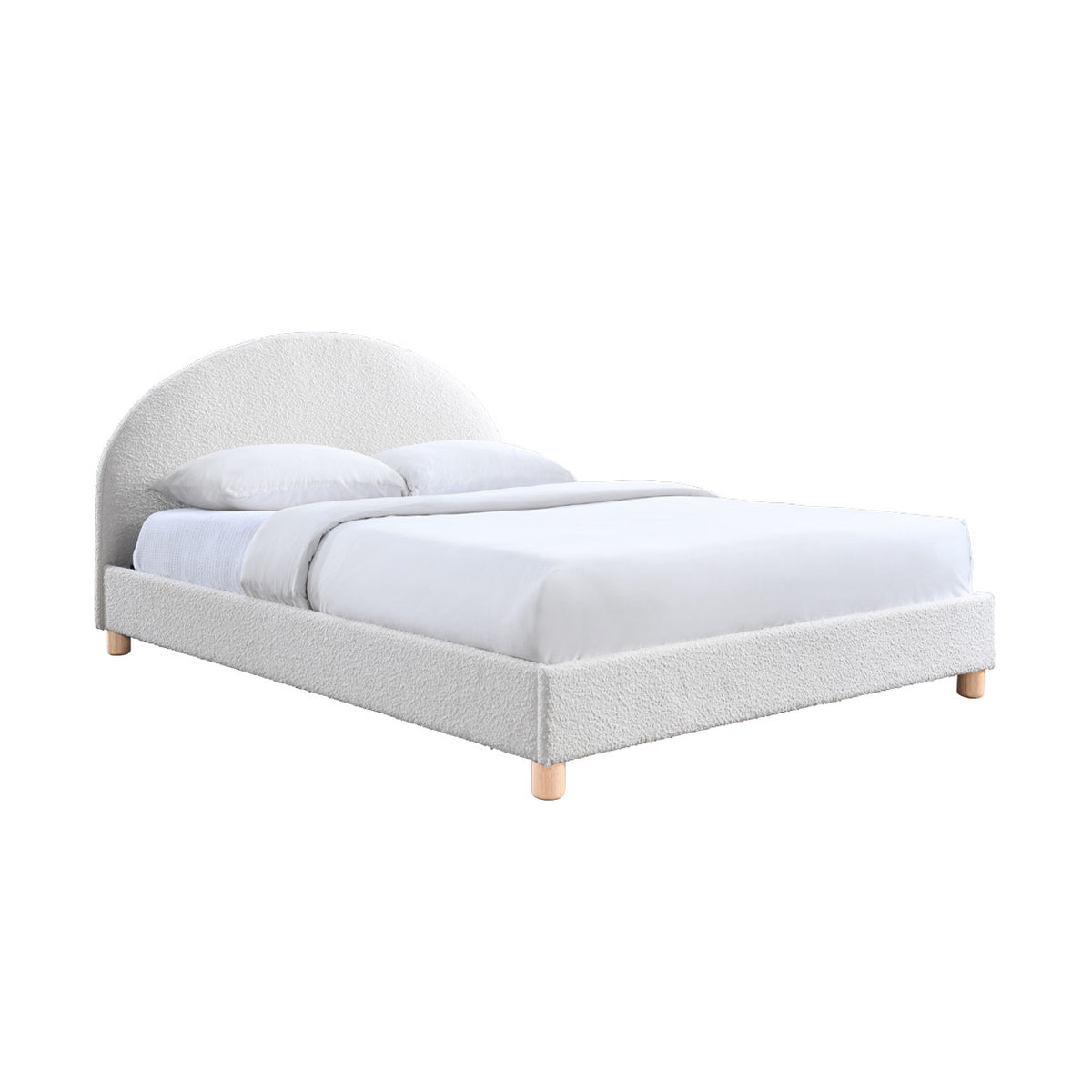 Archie Boucle Double Bed (White)
