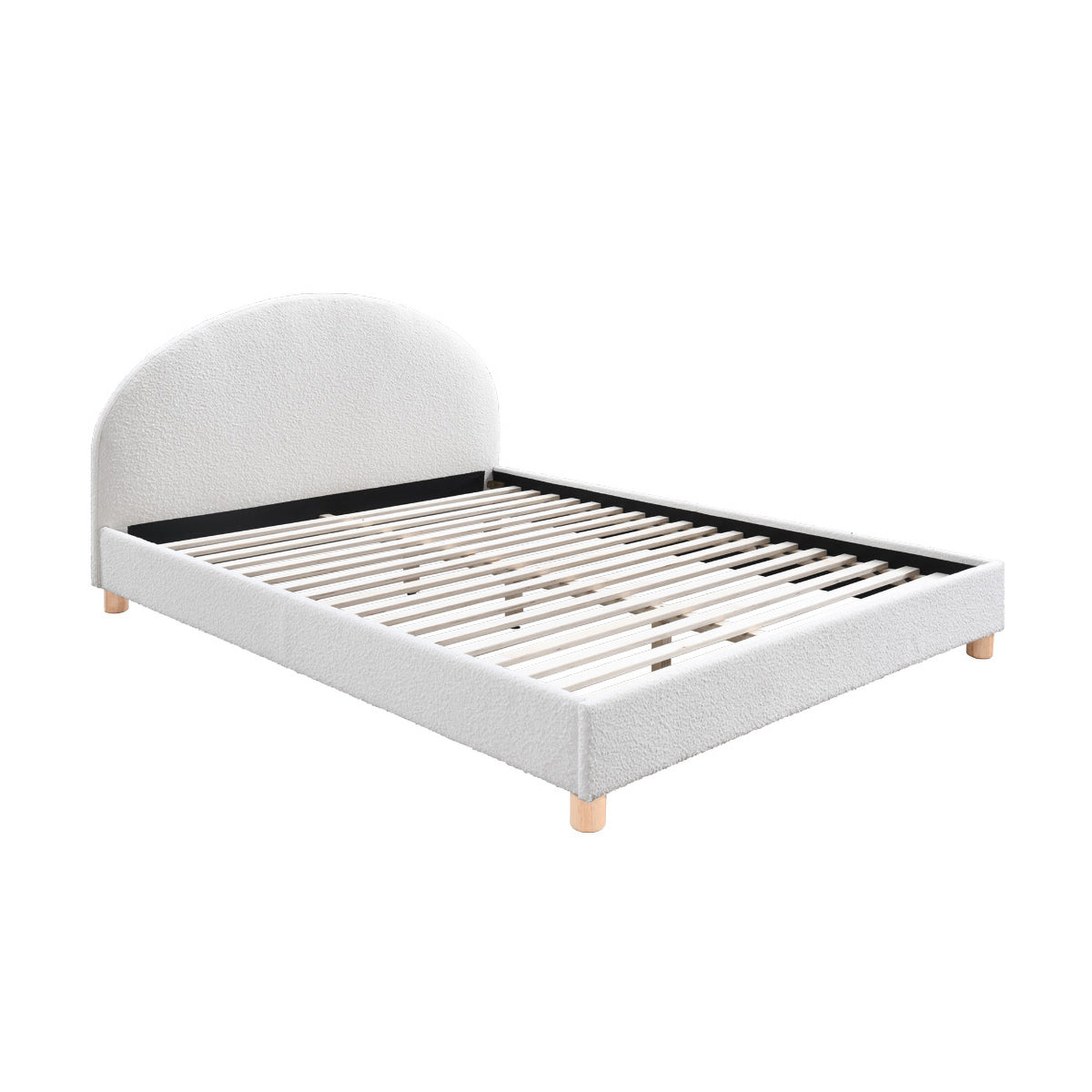 Archie Boucle Double Bed (White)