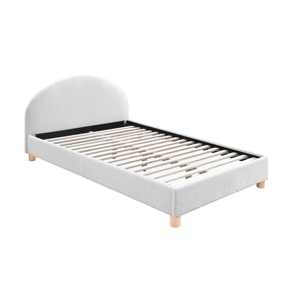 Archie Boucle King Single Bed (White)